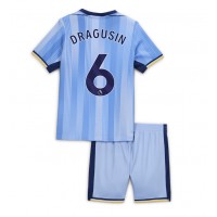 Camiseta Tottenham Hotspur Radu Dragusin #6 Visitante Equipación para niños 2024-25 manga corta (+ pantalones cortos)